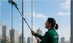 Limpieza especializada de vidrios en altura